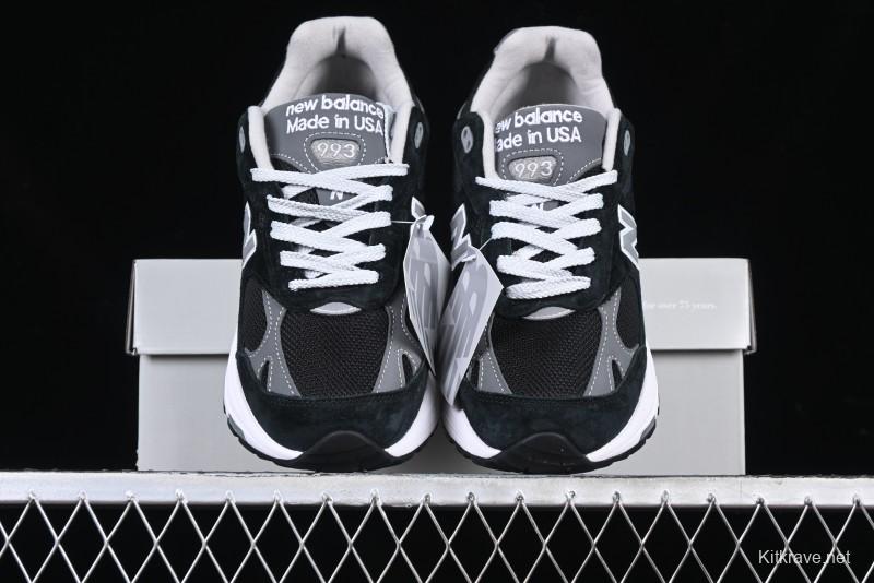 New Balance Made In USA M993 Series Classic Retro Casual Running Shoes - MR993BK