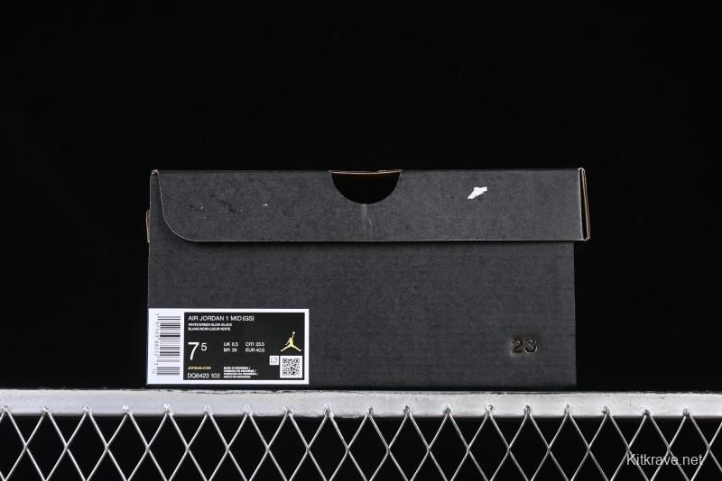 Nike Air Jordan 1 Mid AJ1 Basketball Shoes in Black White Silver - DQ8423-103