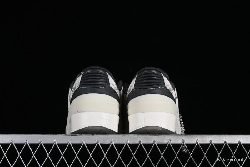 Nike Air Jordan 2 Retro AJ2 Low Top Basketball Shoes with Phoenix Embroidery Dragon Year Limited Edition - FJ5736-100