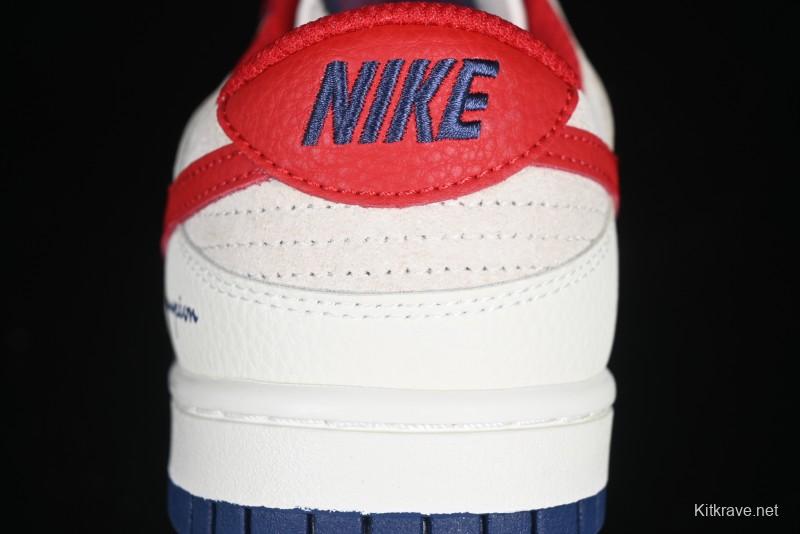 Nike SB Dunk Low Edison Chen Collaboration Blue Red Swoosh Anniversary Custom Low-Top Casual Skate Shoes - DJ2024-099