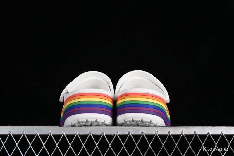 Crocs Crocband Platform Rainbow Comfortable Thick-Soled Clogs - B.D4