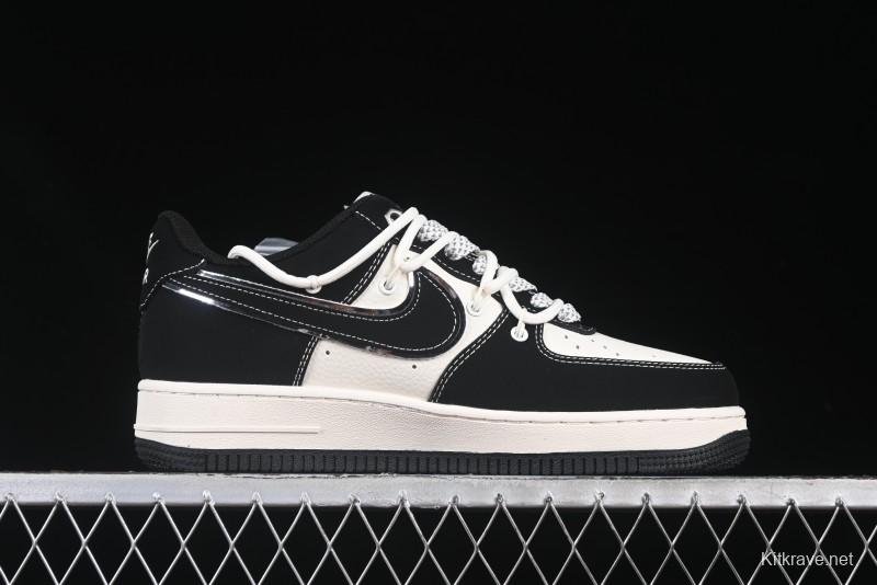 Nike Air Force 1 '07 Low The North Face Collaboration Suede Black Drawstring Casual Sneakers - SJ1198-101