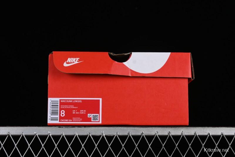 Nike Dunk Low SB Casual Skate Shoes in White Blue Red - CW1590-104