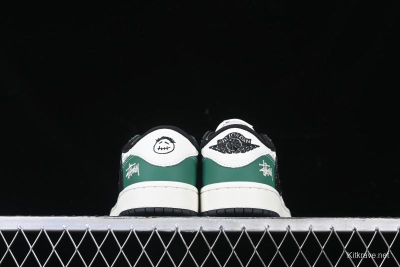 Nike Travis Scott x Fragment Design x Air Jordan 1 Low OG SP AJ1 Stussy Collaboration - Black Green - AG3702-805