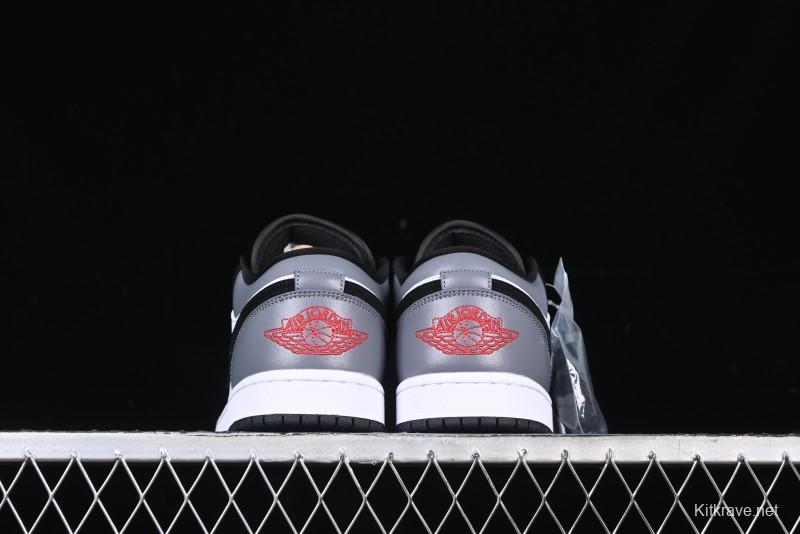 Nike Air Jordan 1 Low AJ1 Grey White Black Swoosh Casual Sneakers - HF3148-106
