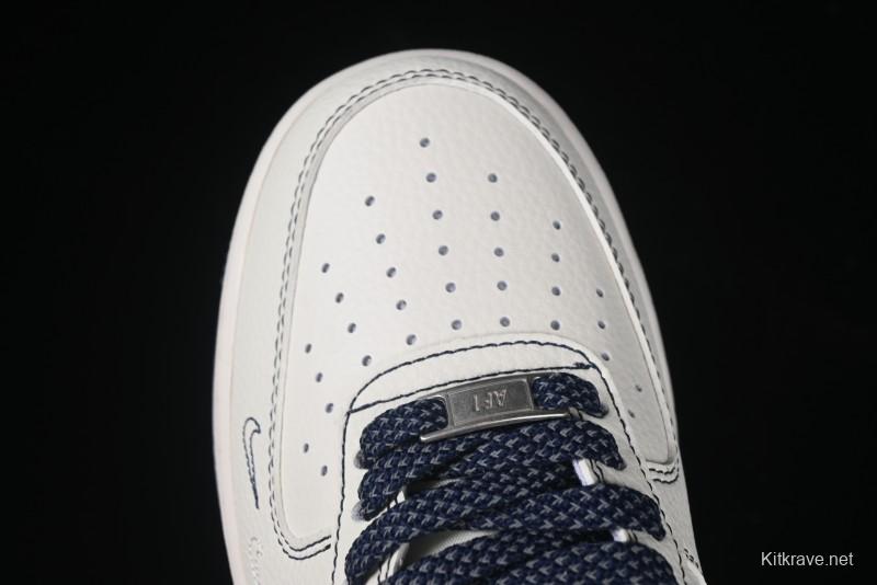 Nike Air Force 1 '07 Low Stussy Collaboration Grey Swoosh Casual Sneakers - HH7518-063