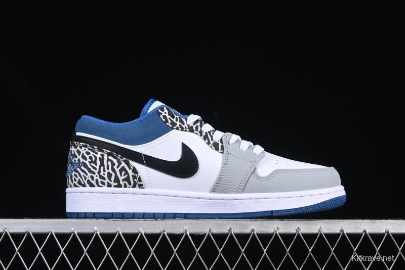 Nike Air Jordan 1 Low True Blue Retro Basketball Shoes - DM1199-140