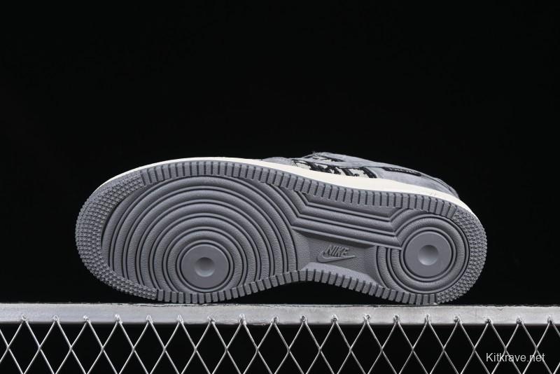 Nike Air Force 1'07 Low Dior Collaboration Grey Knit Skeleton Low-Top Casual Sneakers - KK1988-056