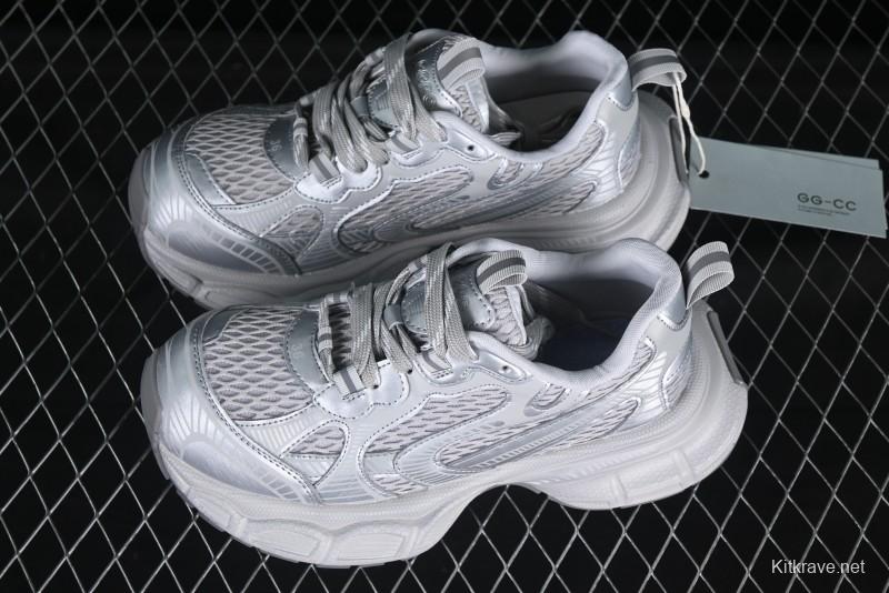 GG-CC Casual Running Shoes with Asymmetrical Design - 5509 Silver
