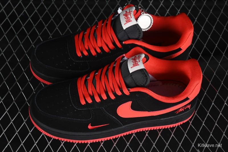 Nike Air Force 1'07 Low Stussy Collaboration Passion Orange Low-Top Casual Sneakers - DF0188-044