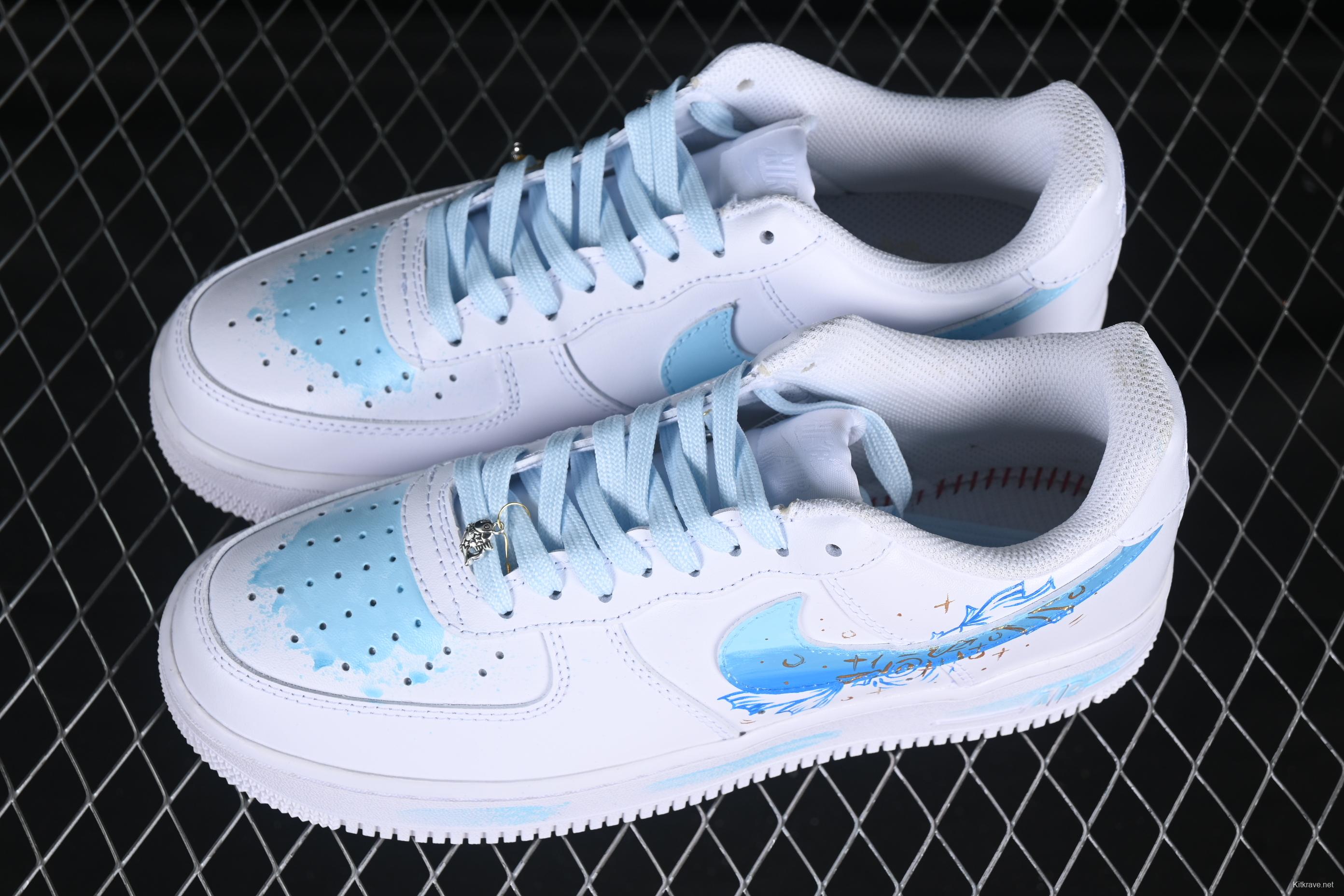 Nike Air Force 1'07 Low Custom Leather Casual Sneakers with Full-Length Air Cushion - LT0602-002
