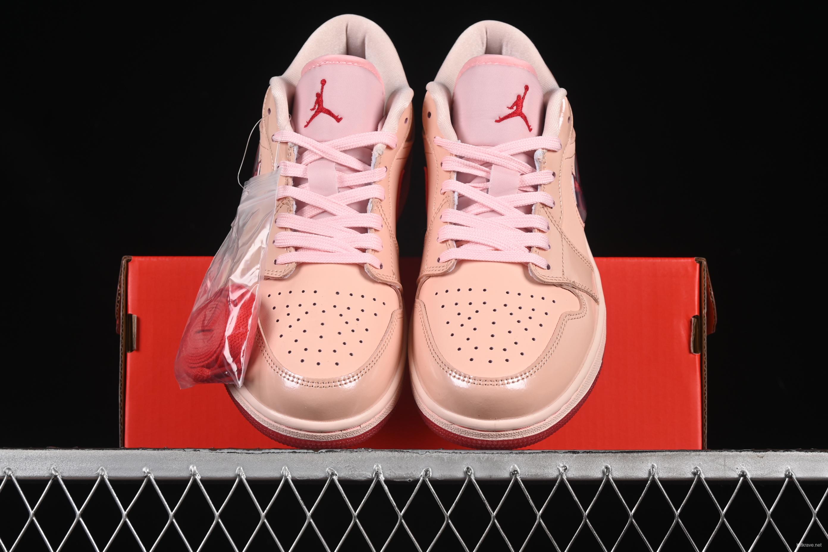 Nike Air Jordan 1 Low AJ1 Valentine's Day Jelly Pink Low Top Lifestyle Basketball Shoes - HF3174-600
