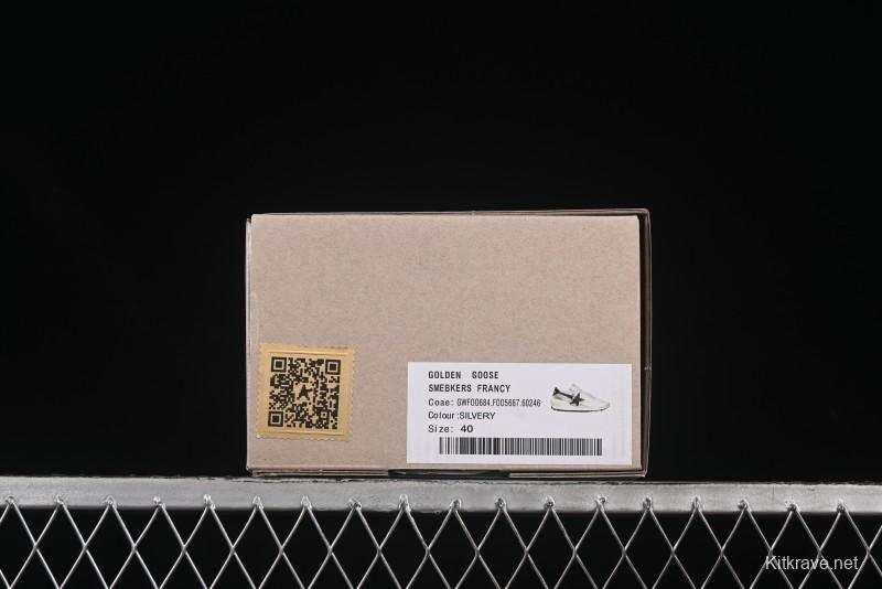 Golden Goose Marathon Comfortable Low-Top Lifestyle Sneakers in White Black Silver - H8D4