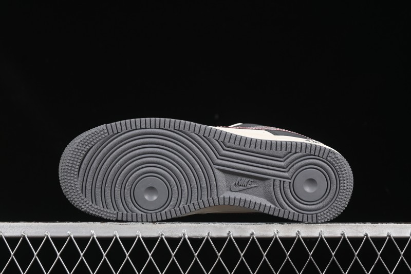 Nike Air Force 1 '07 Low Stussy Collaboration Render Red Swoosh Casual Sneakers - XS1958-573