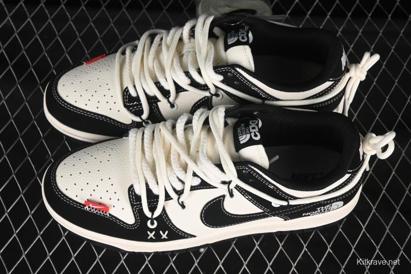 Nike SB Dunk Low The North Face Collaboration Strap Black White Black Swoosh Anniversary Custom Low-Top Skate Shoes - YX5066-287