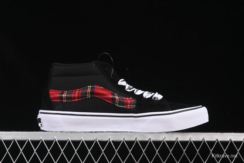 Vans Sk8-Mid Anaheim Collection Scottish Plaid Casual Low-Top Canvas Shoes - VN0A4UWIVNE