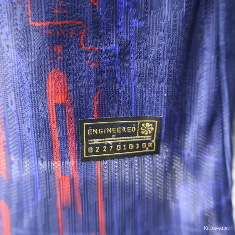 Player Version 25/26 FC Barcelona Purple with Red Streak Pattern Jersey