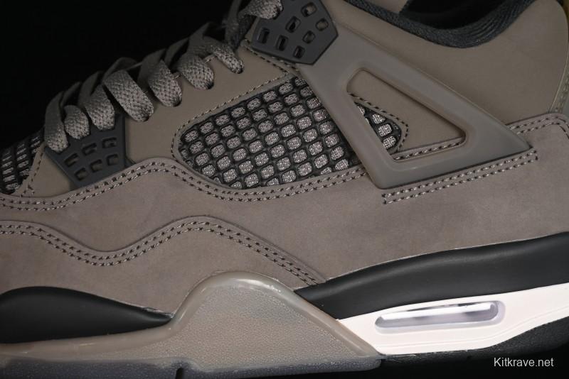 Nike Air Jordan 4 Retro Sneakers in Cave Stone Brown Suede with Black Mesh - FV5029-200