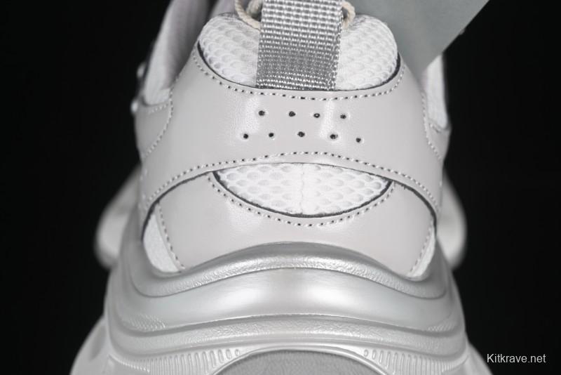 GG-CC Lace Pearl Chain Casual Platform Dad Shoes - 250310 Silver