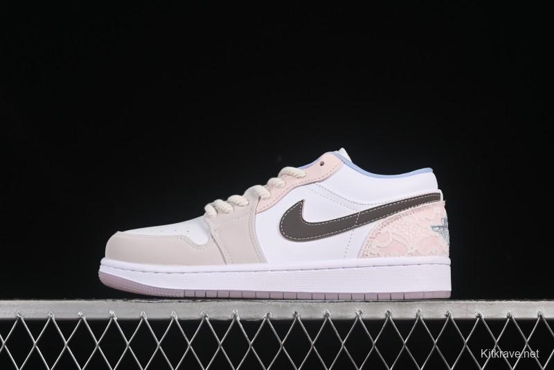 Nike Air Jordan 1 Low AJ1 Carving Pink Low-Top Casual Lifestyle Sneakers - IB8859-101