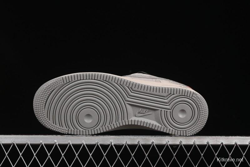 Nike Air Force 1 '07 Low LV Collaboration Beige Grey Snake Swoosh Casual Sneakers - XX3168-130