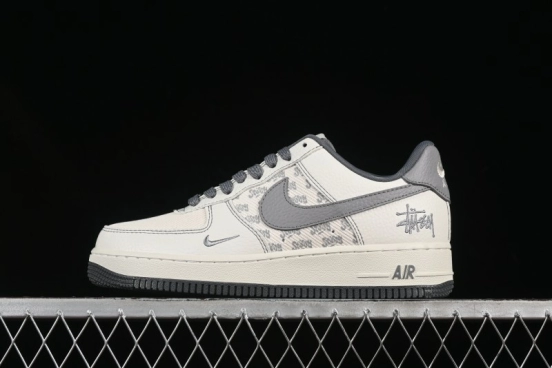 Nike Air Force 1'07 Low Stussy Collaboration Woven Fabric Low-Top Casual Sneakers - BZ6808-101