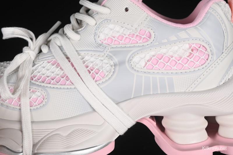 GG-CC Starry Sky Particle Silver White Lace-up Hollow Out Chunky Sneakers with 5cm Height Boost - G25U9778