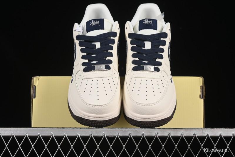 Nike Air Force 1 '07 Low Stussy Collaboration Cartoon Swoosh Casual Sneakers - ZH2598-309