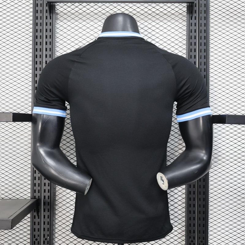 Player Version 2025 Argentina Black with Sky Blue Trim Jersey