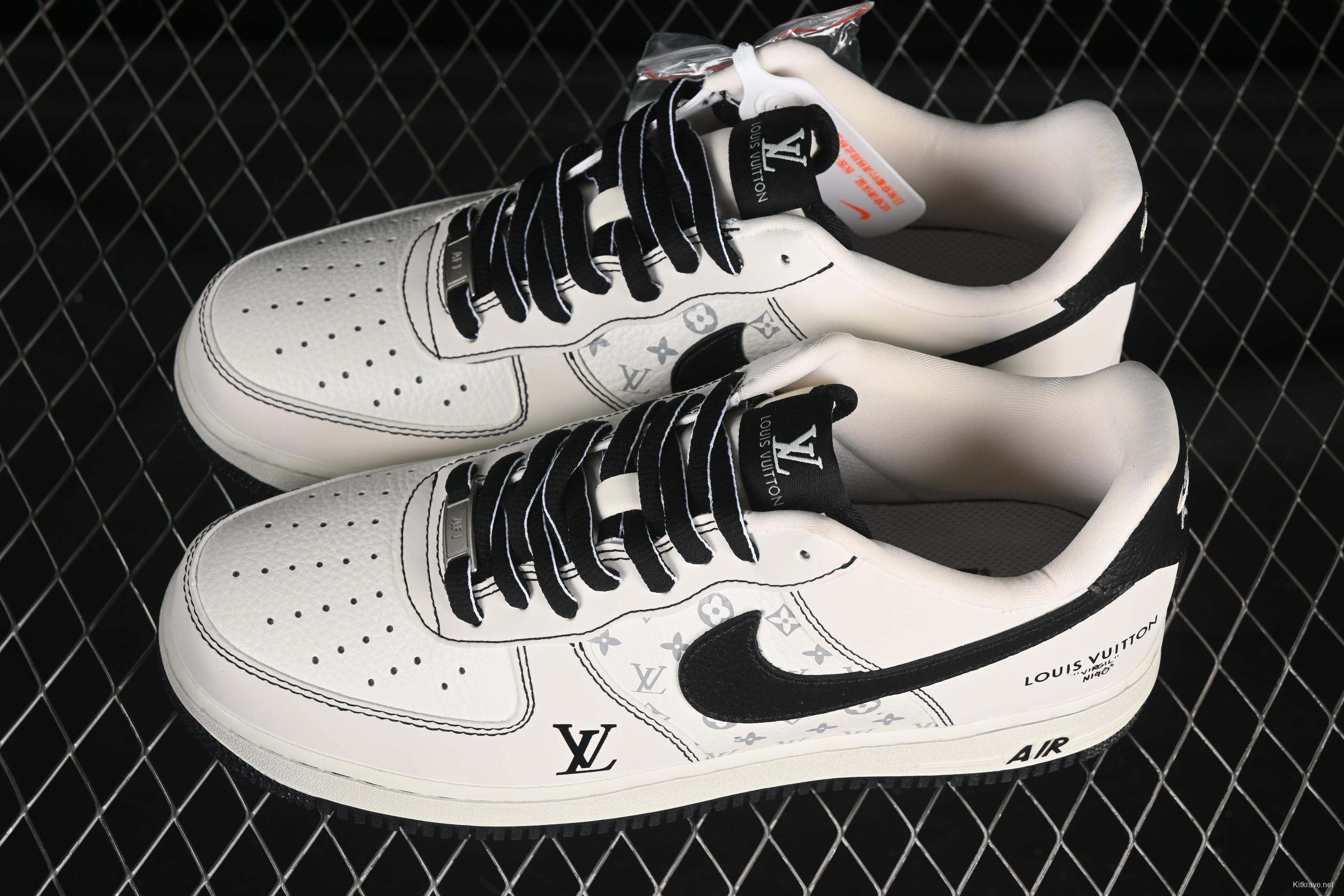 Nike Air Force 1 '07 Low LV Collaboration White Black Casual Sneakers - BZ6808-102