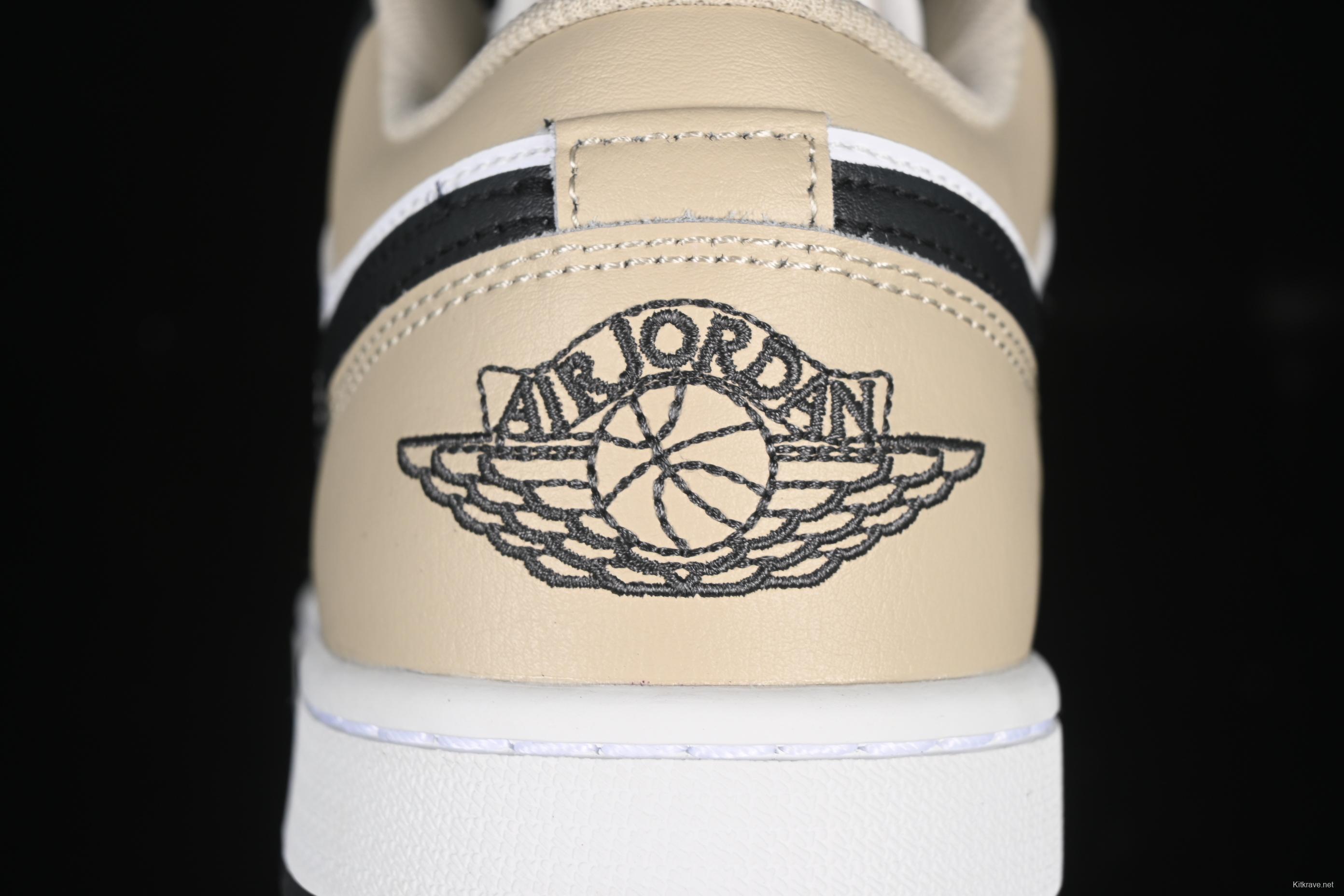 Nike Air Jordan 1 Low Retro Casual Sneakers in Cream White - 553558-153