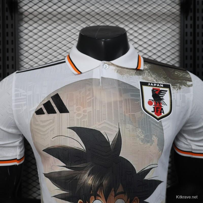 Player Version 2025 Japan White with Dragon Ball Goku Graphic Jersey