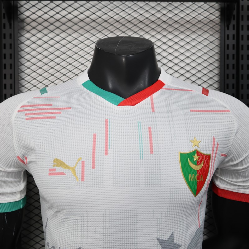 Player Version 2025 MC Alger (MCA) Home White Jersey with Club Emblem Design