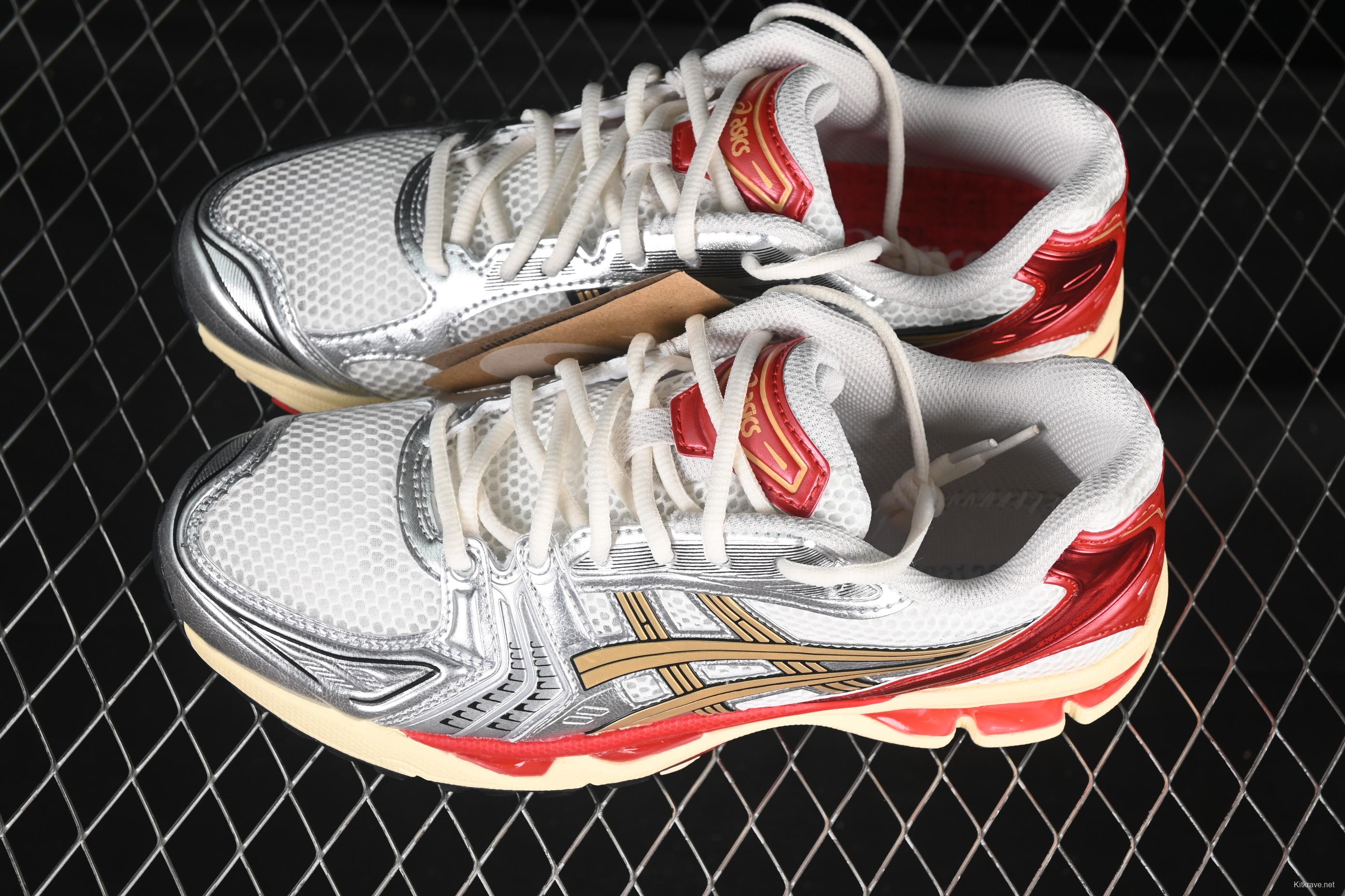 Asics Gel-Kayano 14 Running Shoes with Engineered Elastic Double-Layer Recycled Knit Upper and 3D Visible GEL Cushioning - 1203A692-100