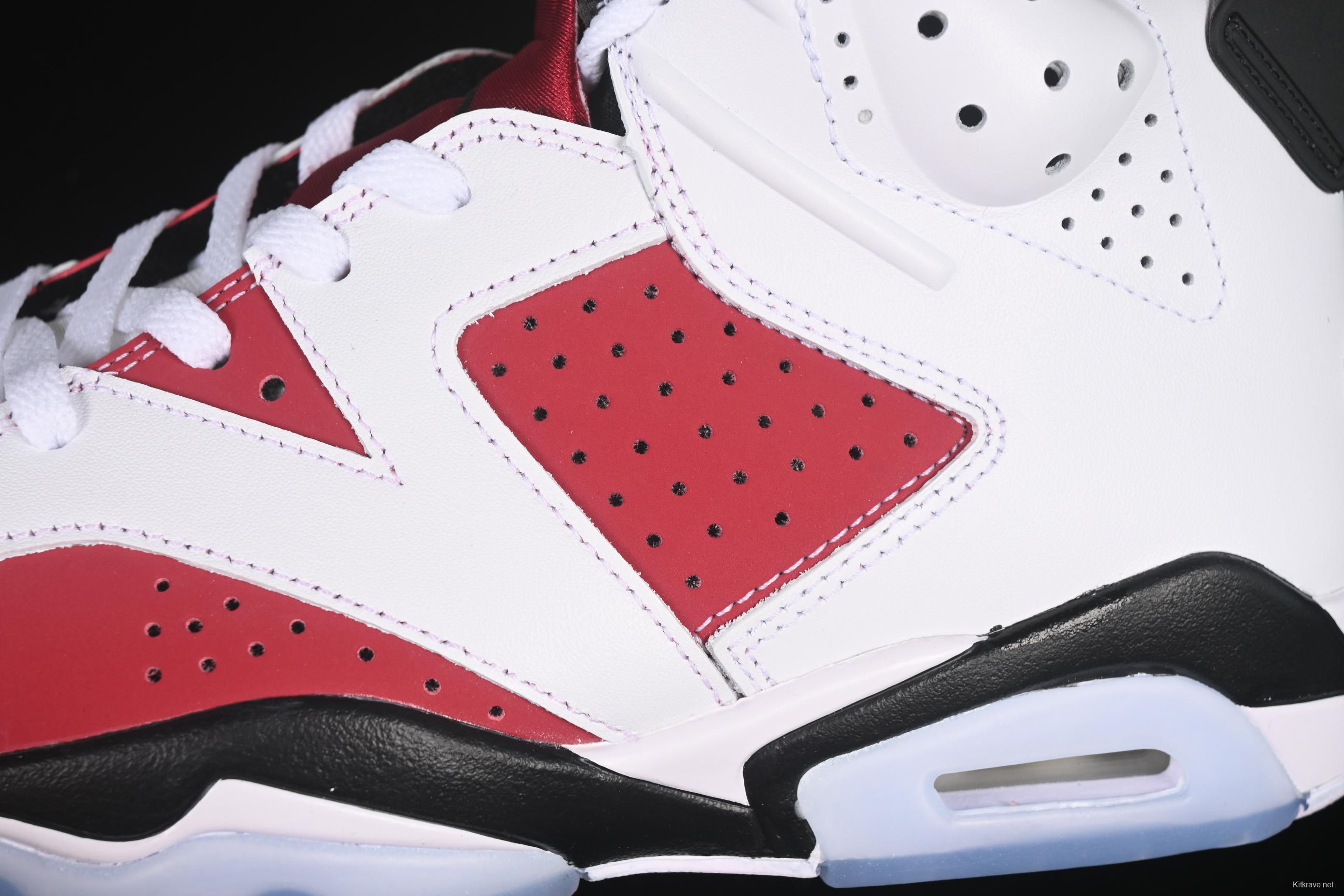 Nike Air Jordan 6 Retro High Basketball Shoes in Carmine White Red - CT8529-106