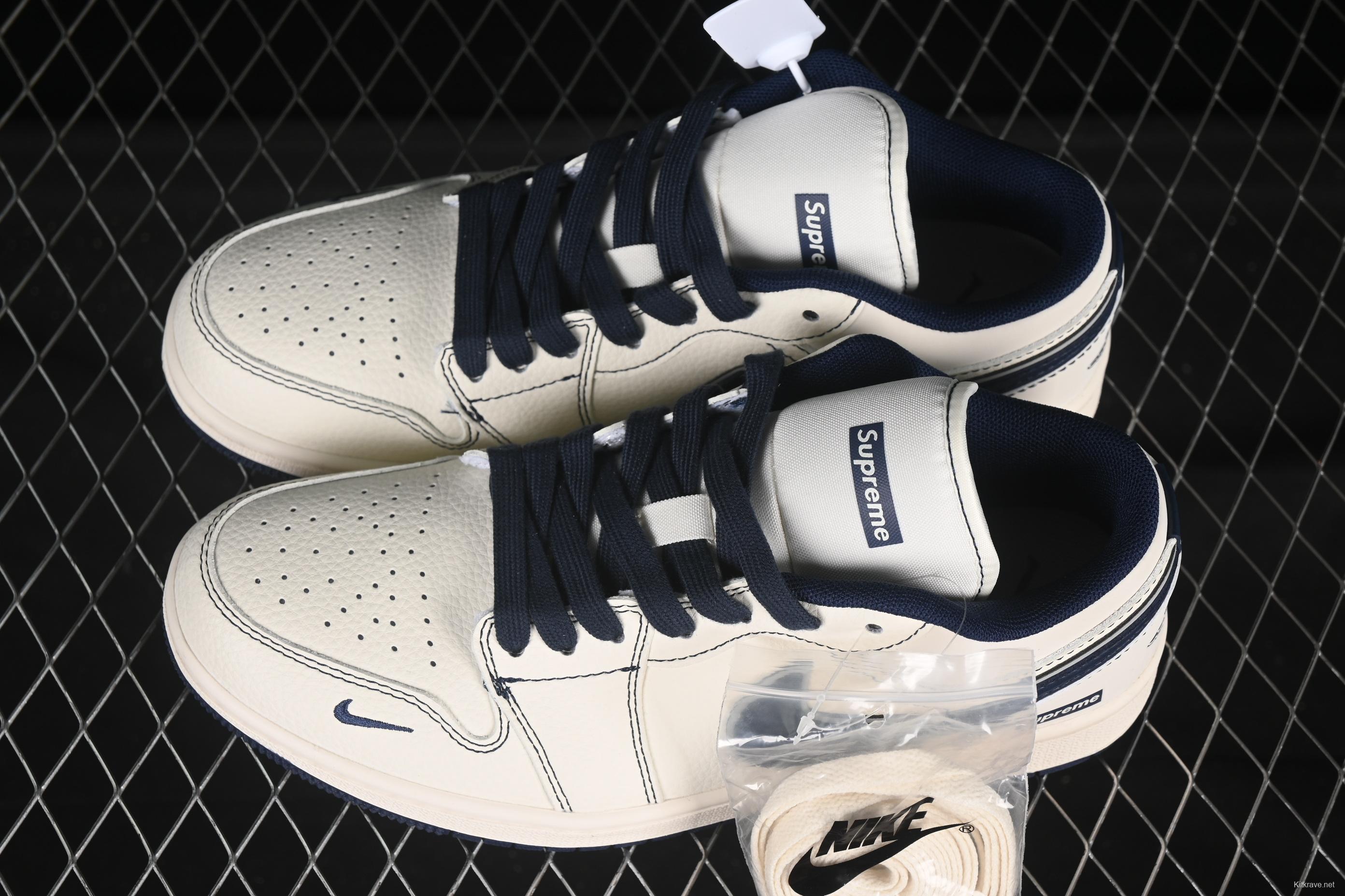 Nike Air Jordan 1 Low Supreme Collaboration Retro Basketball Shoes - XX3168-176