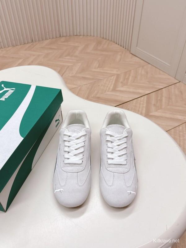 2025 Women PUMA White Suede Sneakers LY00280