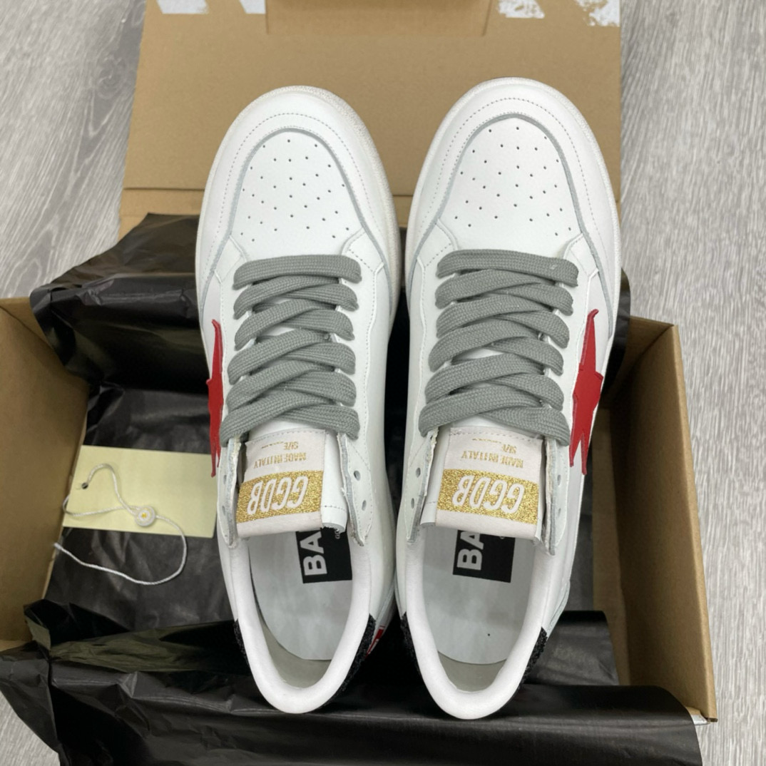 2024 Unisex GGDB White Red Leather Sneakers MJ00260