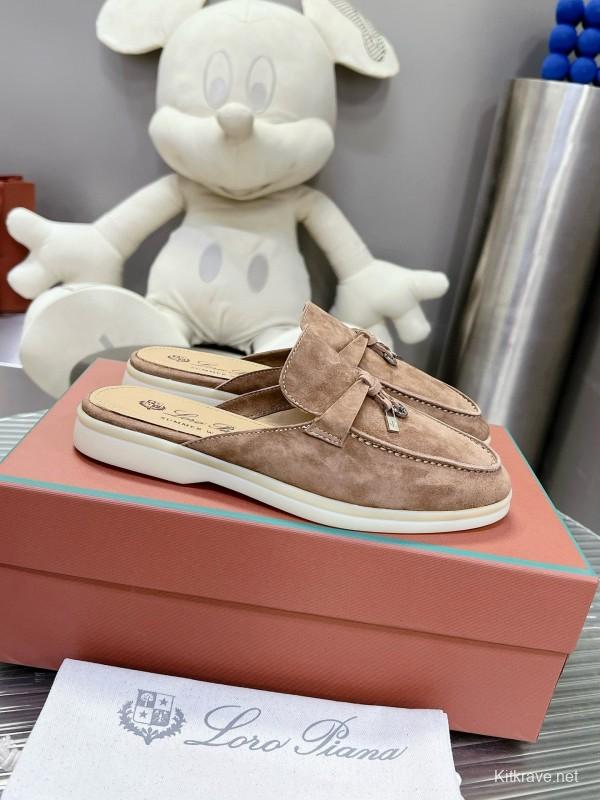 2024 Slippers LP beige suede Half Drag MJ00270