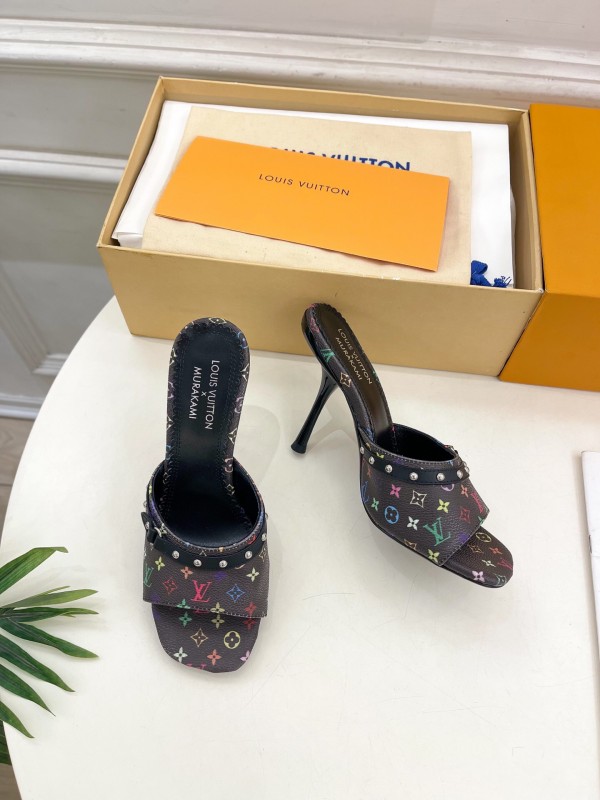 2025 Women Louis Vuitton Multicolor Leather Slippers KFY00290