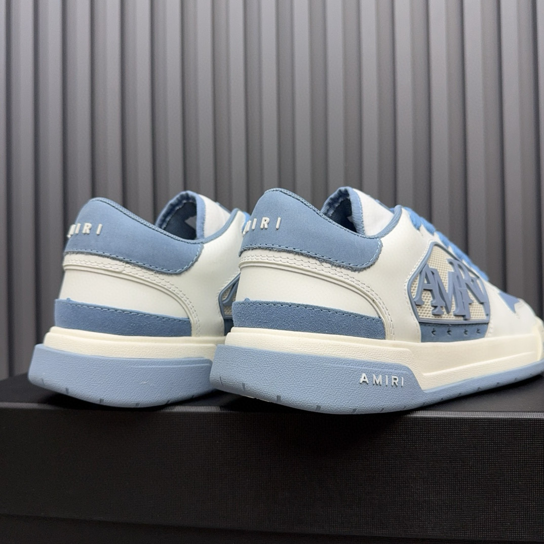 2024 Unisex Amiri Blue White Leather Sneakers MJ00360