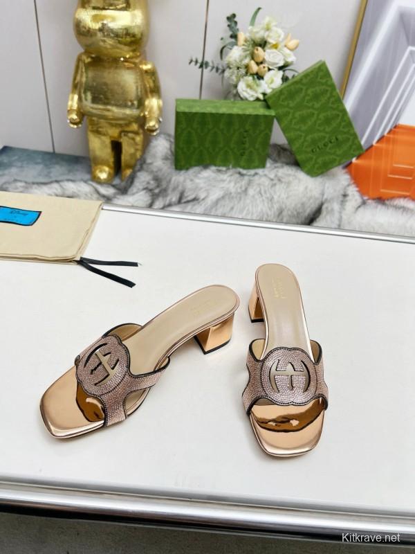 2025 Gucci Beige Leather Slippers MJ00190