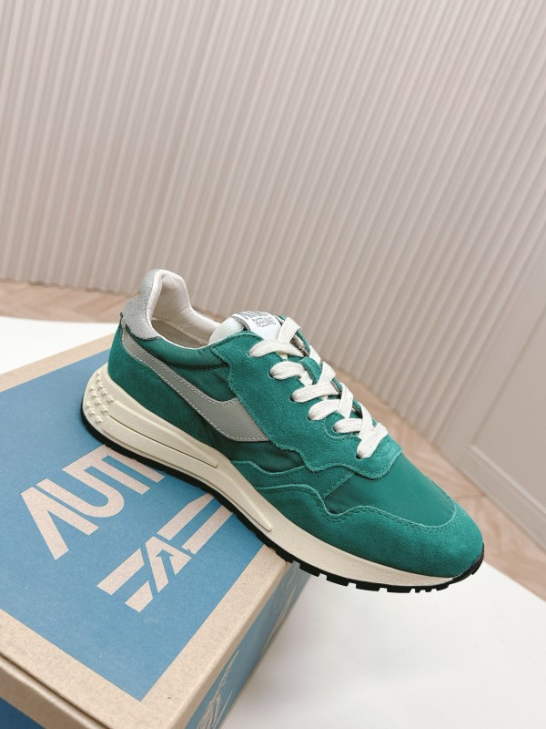 2024 Men Autry green beige suede mesh sneakers 