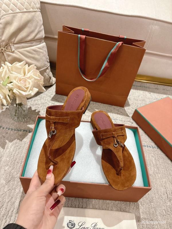 2025 Slippers LP Brown Suede Slippers LY00250