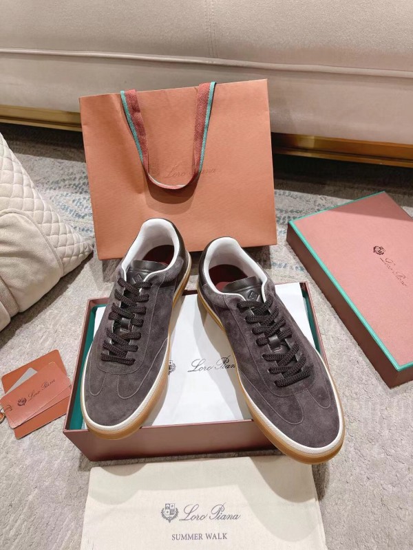 2025 Unisex Le Parmentier Grey Suede Leather Sneakers Top Version LY00320(F)/LY00330(M)