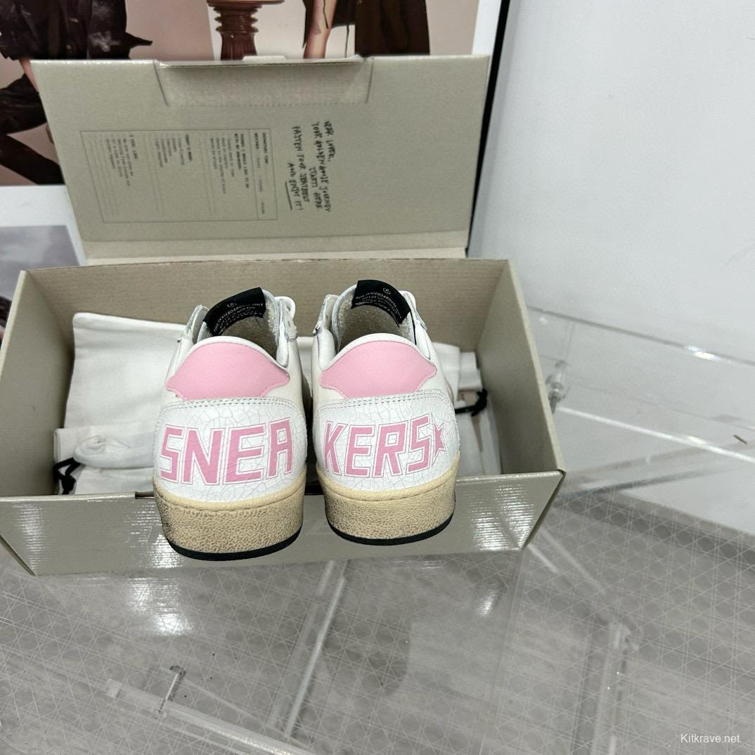 2024 Women GGDB White Pink Leather Sneakers MJ00260