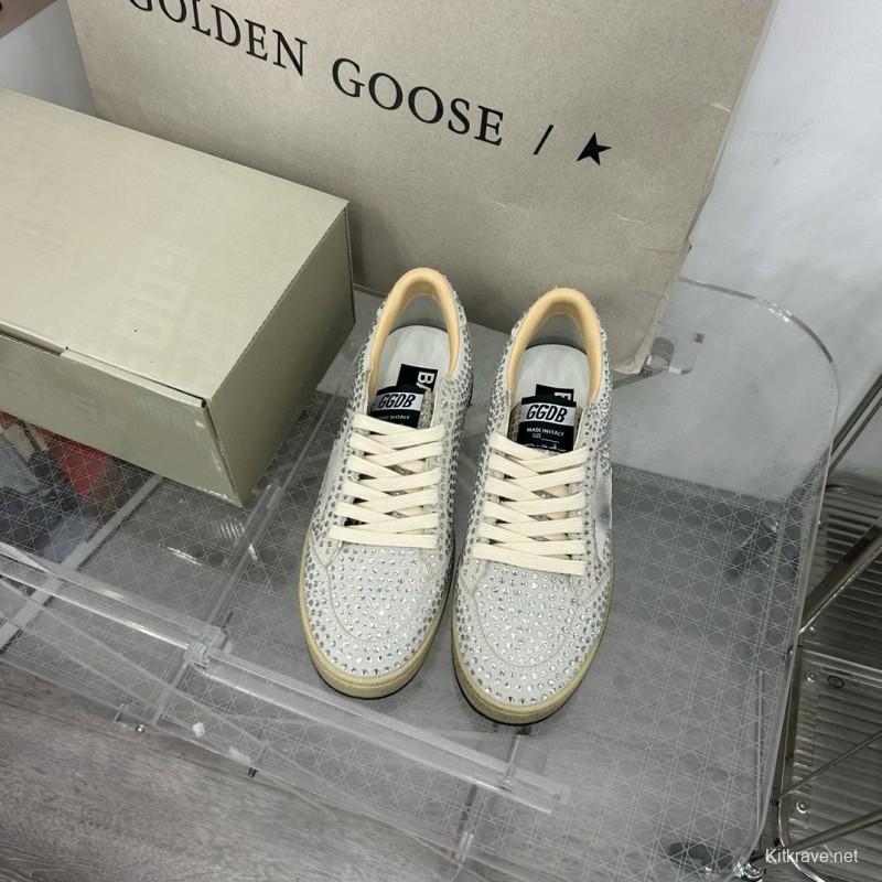 2024 Unisex GGDB White Crystal Leather Sneakers MJ00260