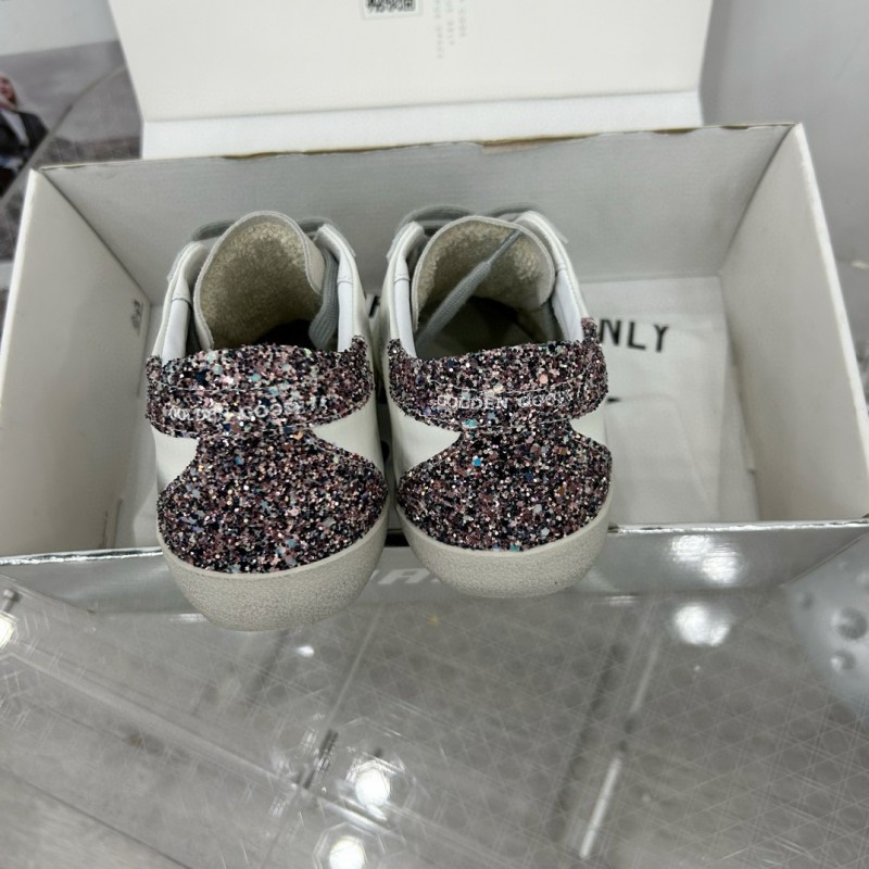 2025 Women GGDB White Black Glitter Leather Sneakers