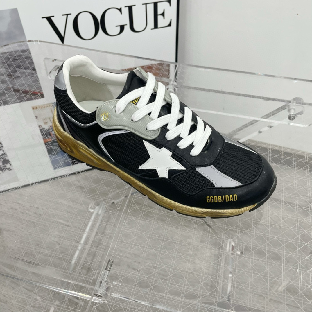 2024 Unisex GGDB Black White Grey Mesh Leather Sneakers