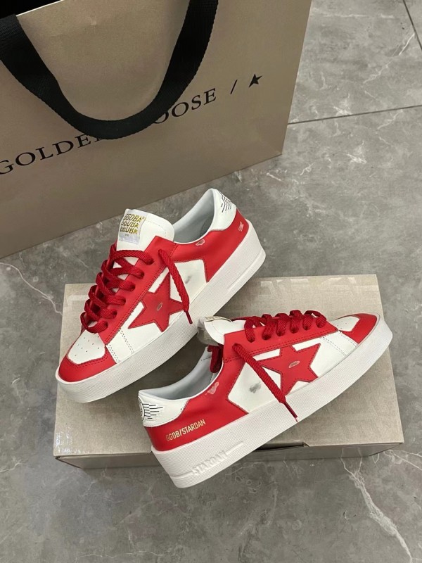 2024 Women GGDB Red White Leather Sneakers MJ00260